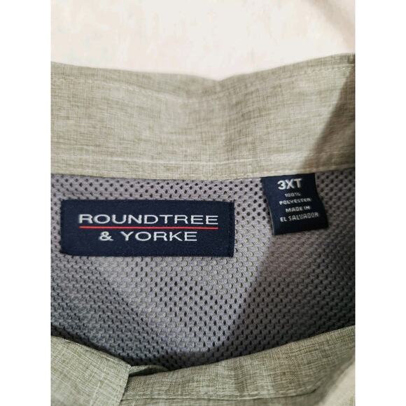 Roundtree & Yorke Shirt Mens 3XLT 3XL Tall Gray Short Sleeve Fishing Gorpcore - Picture 3 of 10
